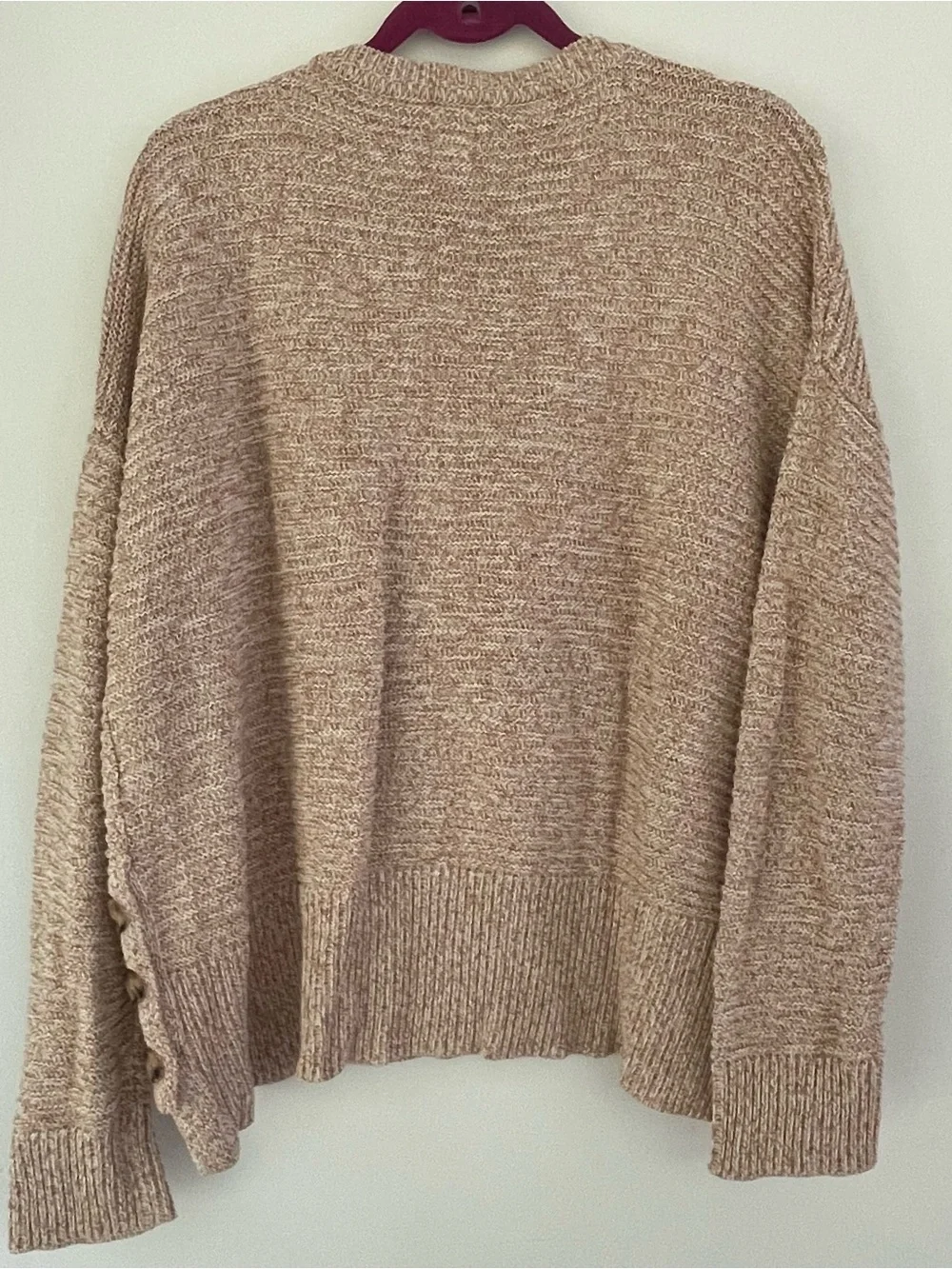 Joie Cozy Cream Knit Sweater - Women's Crewneck 3 side button details size XL